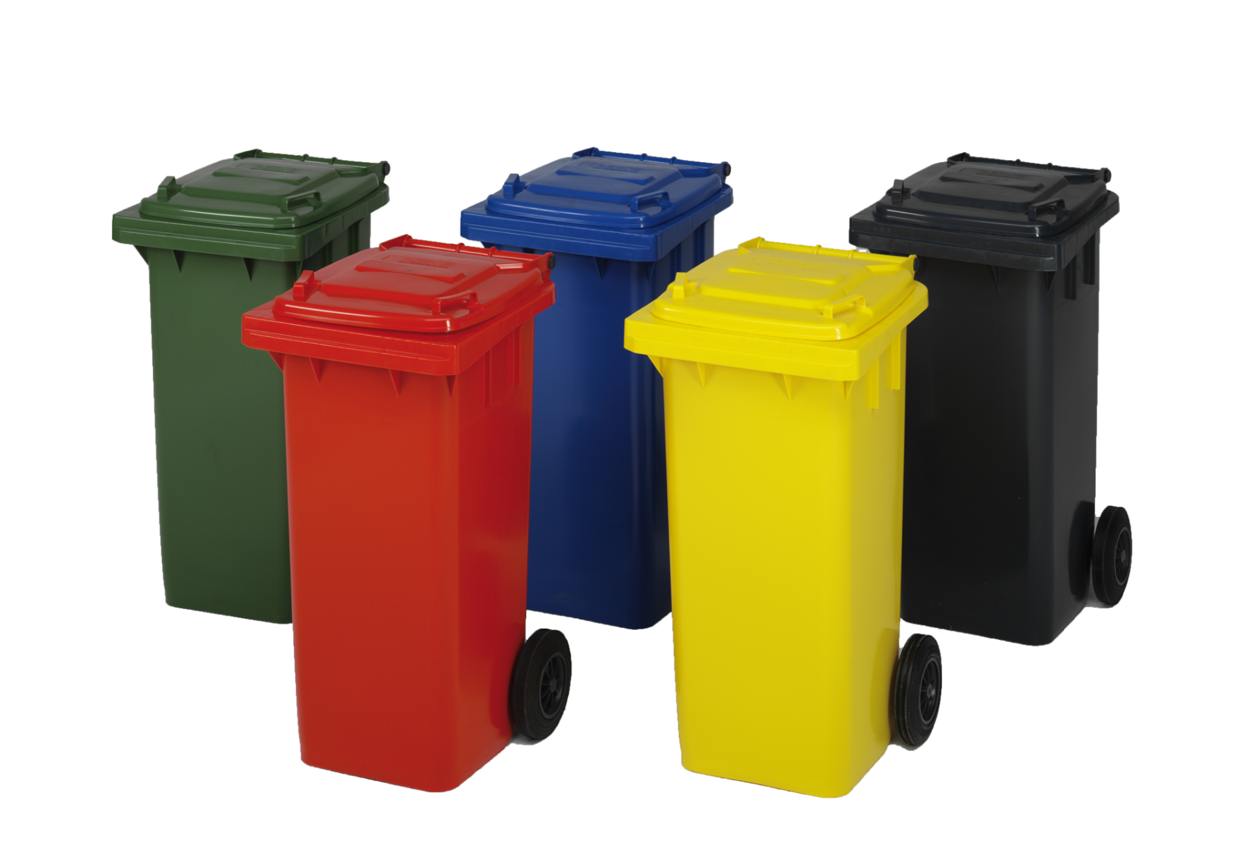 Diffrent colours of wheelie bins