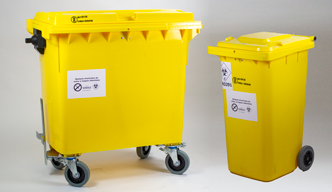 2-en 4-wiel ziekenhuisafval containers (RMA)