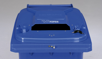 Prosperplast Wheeler Afvalcontainer met wielen en deksel, 95 liter, grote vuilnisbak, universele container, kunststof, geel