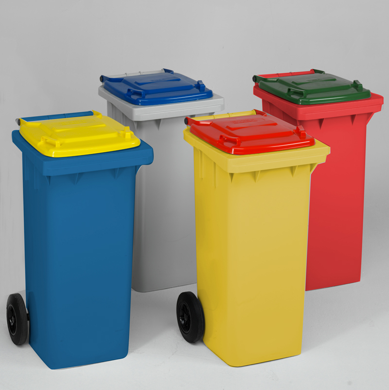 2-wiel container - romp-deksel combinatie