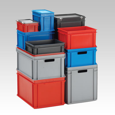 normbox euronorm bakken, foodproof in verschillende kleuren