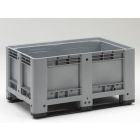 Kunststof palletbox op 2 sleden, 1200x800x600 mm, 333 ltr, grijs