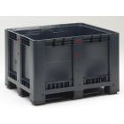Palletbox op 3 sleden, 1200x1000x780 mm, 610 ltr, recycle PE