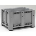 Kunststof palletbox op 4 poten, 1200x1000x760 mm, 610 ltr, grijs