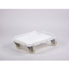 Euronorm transport roller 600x400mm with 4 galvanized swivel wheels