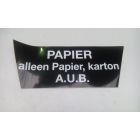 sticker tbv 2-wiel container tekst: PAPIER EN KARTON