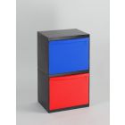 Module 2-fraction, black, 2x tilting container red/blue