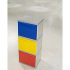 3 Fraktionen Modul grau, 3 Kippeimer (gelb/rot/blau)