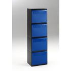 3 Fraktionen Modul schwarz, 4 Kippeimer blau