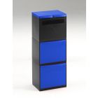 4 Fractie module zwart 2x kantelbak blauw, 2x emmer 2x deksel blauw