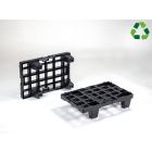 Display pallet 600x400x140 mm, 4 voeten van recycle plastic zwart
