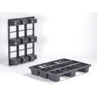 Display pallet 800x600x120 mm, 9 poten, recycle plastic, zwart