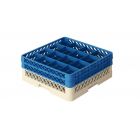 Dishwashing rack 500x500x180 mm large mesh for ø 112 mm goblets  (16 compartments)