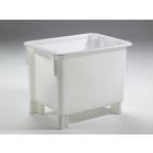 Hygiene Drehstapelbehälter 80x60x60cm, 70 Liter, auf 4 Füßen, weiß