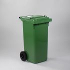 Green 2-Wheel container with lid, 120L