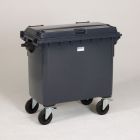 4-wiel container, 1370x784x1215 mm, 660 ltr, met deksel, grijs