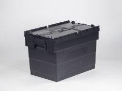 E-line Distribox distributiebak, bakdeel zwart, dekselhelften zwart 72 ltr
