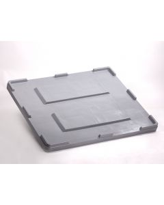 Kunststof oplegdeksel voor palletbox, 1000x1200 mm, grijs