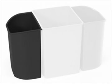 Half-rounded plastic waste bin 6,2 L, black
