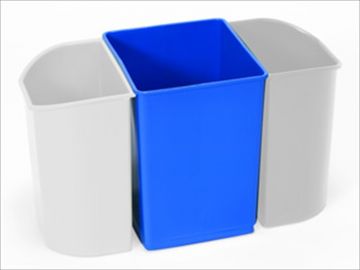 Plastic square waste bin 13,5 L, blue