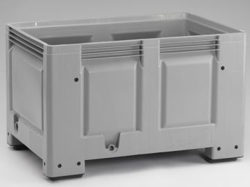 Kunststof palletbox op 4 poten, 1200x800x760 mm, 535 l. grijs