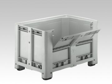 Pallet box 475 l. 1200x800x760 mm, on 4 feet, with hinged door