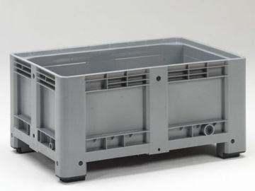 Kunststof palletbox op 4 poten, 1200x800x580 mm, 333 l. grijs