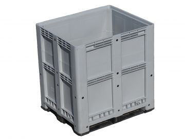 Maatwerk palletbox 1200x1000x(max.)1340 mm, 2 bakken op elkaar gemonteerd grijs