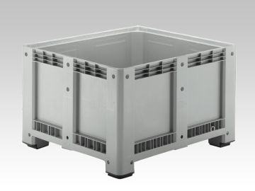 Palletbox 680 liter, 1200x1100x760 mm 4 poten lichtgrijs