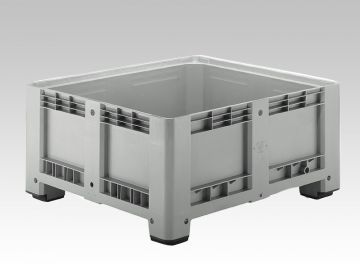 Palletbox 480 liter, 1200x1100x580 mm op 4 poten lichtgrijs
