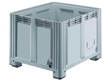 Pallet box 760 l. 1200x1000x850 mm on 4 feet, solid, grey