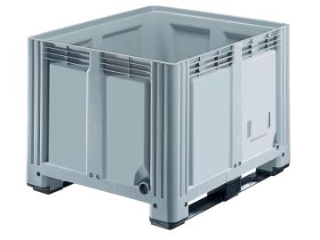 Palletbox 760 liter, 1200x1000x870 mm, lichtgrijs