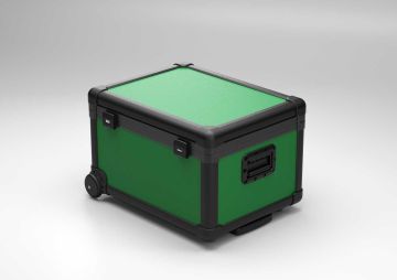 Charging transport case with baskets for 16 tablets