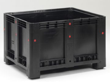 Kunststof palletbox op 4 poten, 1200x1000x760mm, 610 l. recycle HDPE