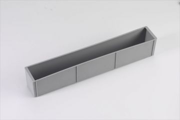 kunststof inzetbak 555x89x99 mm (lang), 4 per grondvlak, grijs
