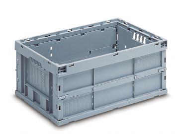 Foldable transport box 50 l., 600x400x260 mm, light gray