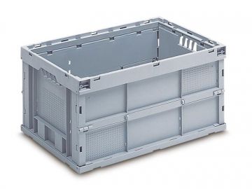 Opvouwbare transportbak, 60 liter, 600x400x300mm, lichtgrijs