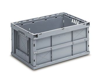 Opvouwbare transportbak, 63 liter, 600x400x320mm, lichtgrijs