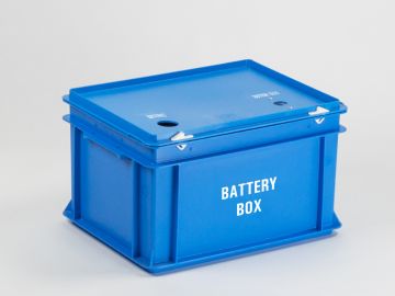 Batterijbox 20 liter, 2-gats, Engelstalig