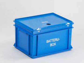 Batterijbox 20 liter, 400x300x235 mm, één inwerpopening