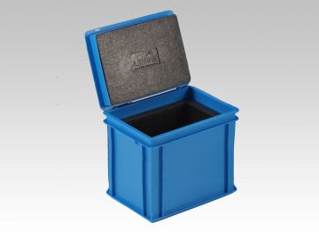 Isoleerbox,13,7 liter, 400x300x340mm voorzien van EPP isolatie schuim (zwart), blauw