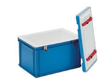 Isoleerbox, 48 liter, 600x400x365mm voorzien van witte binnenbak en isolatie (EPS) blauw