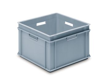 Square size storage box 35 l. 400x400x270 mm, 4 open grips