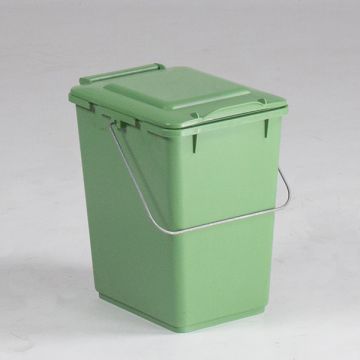 Bio waste bucket, 280x205x300 mm, 10 liter, with hinged lid, green