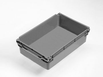 Bale arm crate 30L, 600x400x163 mm, grey 
