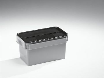 Attached lid container, 25 l. 500x300x274 mm grey/black
