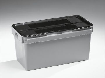 Attached lid container, 90 l. 800x400x400 mm grey/black