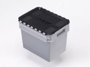 Attached lid container, 23 l. 400x300x320 mm grey/black