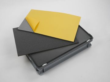 Schuim beginset 555x355x5 mm voor bodem en deksel, donkergrijs