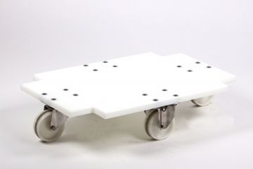 Food grade trolley 750x550 mm, galva wheels